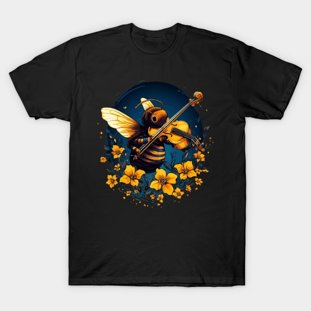 Bee Playing Violin T-Shirt by JH Mart